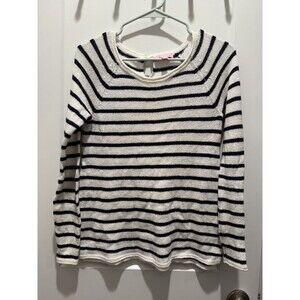 Lilly Pulitzer Sweater Size XS Nautical Quiet Luxury Beach Coastal Cotton stripe